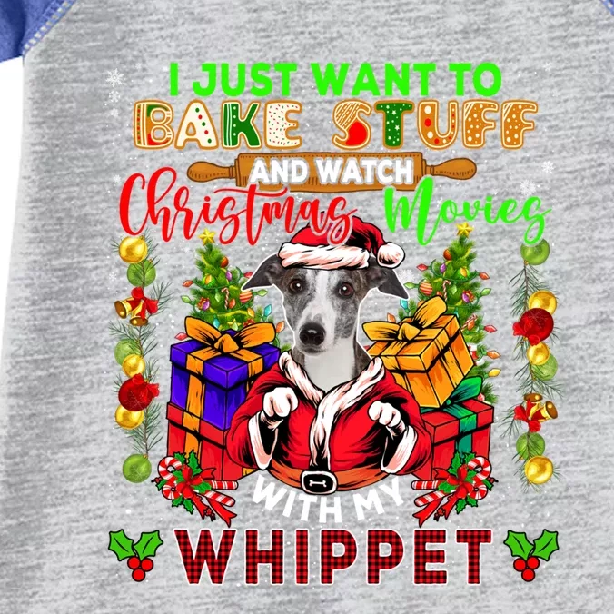 Want To Bake Stuff And Watch Xmas Movies With Whippet Santa Gift Infant Baby Jersey Bodysuit