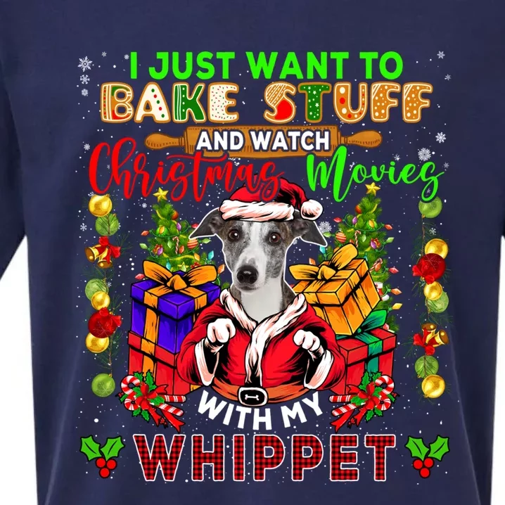 Want To Bake Stuff And Watch Xmas Movies With Whippet Santa Gift Sueded Cloud Jersey T-Shirt