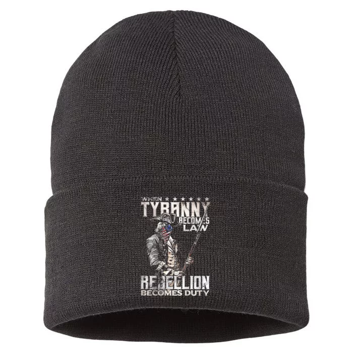 When Tyranny Becomes Law Rebellion Becomes Duty Sustainable Knit Beanie