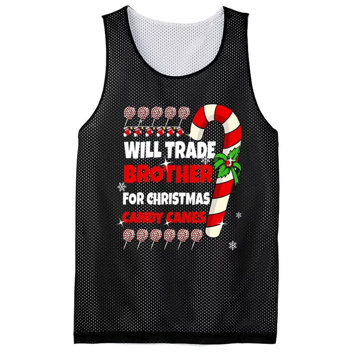 Will Trade Brother For Christmas Candy Canes Sister Boy Girl Mesh Reversible Basketball Jersey Tank