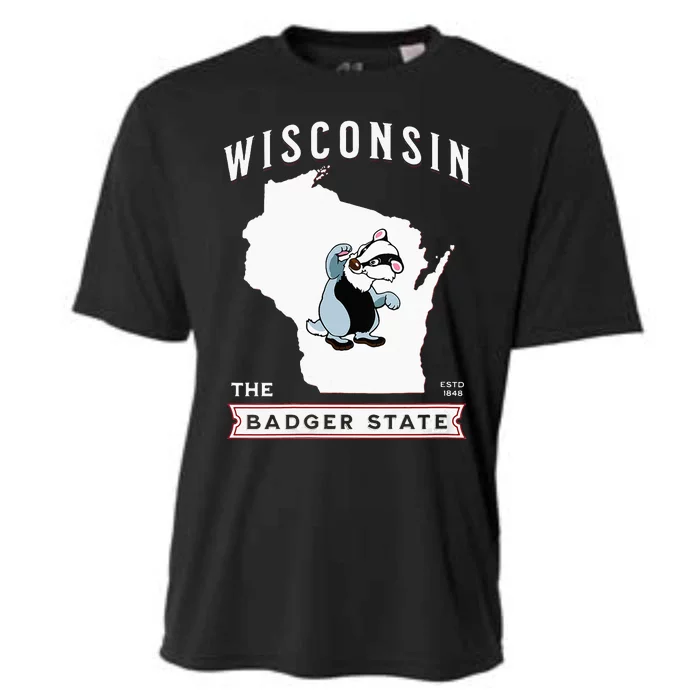 Wisconsin The Badger State Established 1848 Cooling Performance Crew T-Shirt