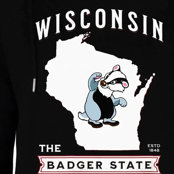 Wisconsin The Badger State Established 1848 Womens Funnel Neck Pullover Hood