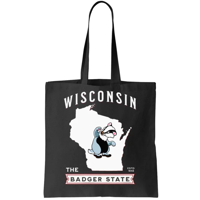 Wisconsin The Badger State Established 1848 Tote Bag