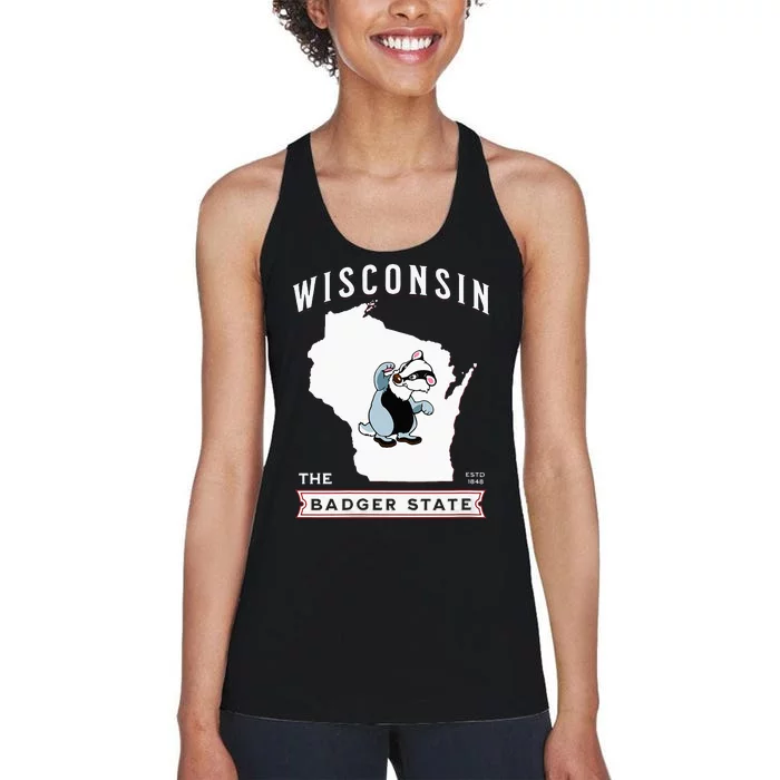 Wisconsin The Badger State Established 1848 Women's Racerback Tank