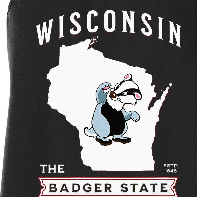 Wisconsin The Badger State Established 1848 Women's Racerback Tank