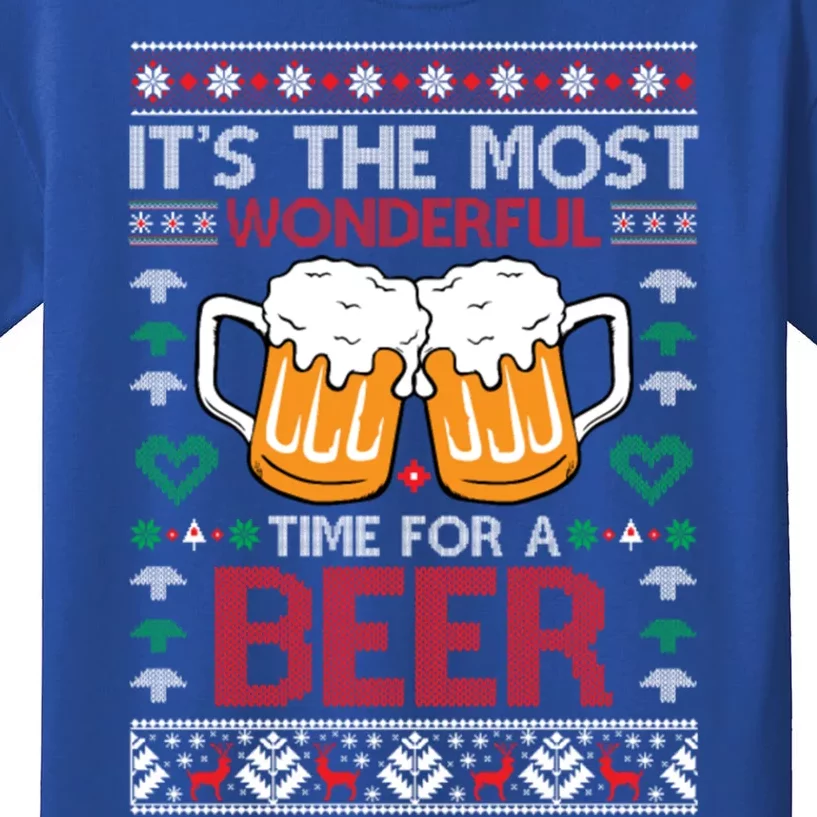 Wonderful Time Beer Ugly Christmas Sweaters Gift Kids T-Shirt