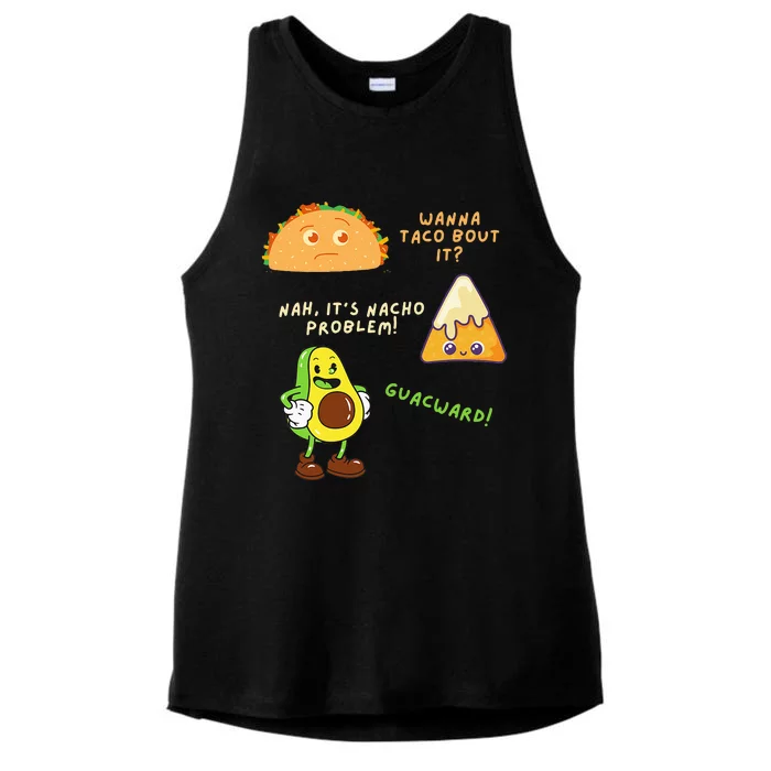 Wanna Taco Bout It Nacho Problem Avocado Lover & GuacamoleCap Ladies Tri-Blend Wicking Tank