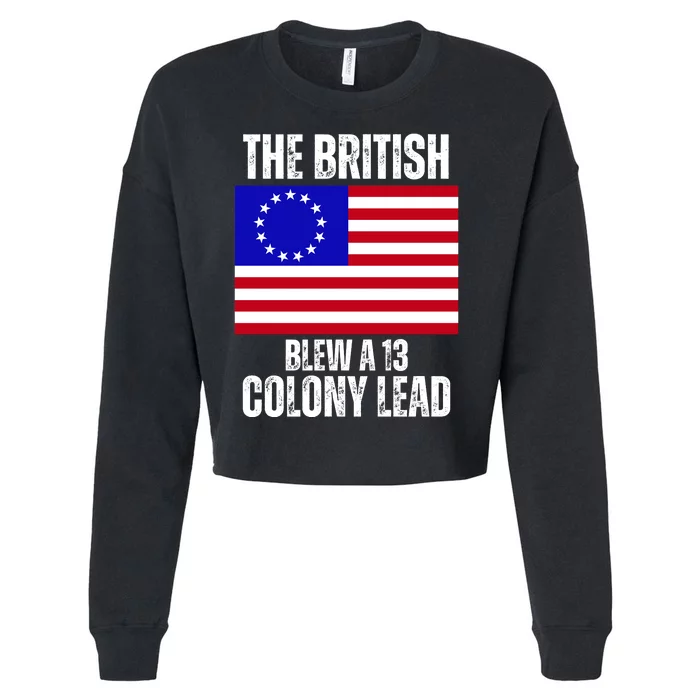 Withe The British Blew A 13 Colony Lead Cropped Pullover Crew