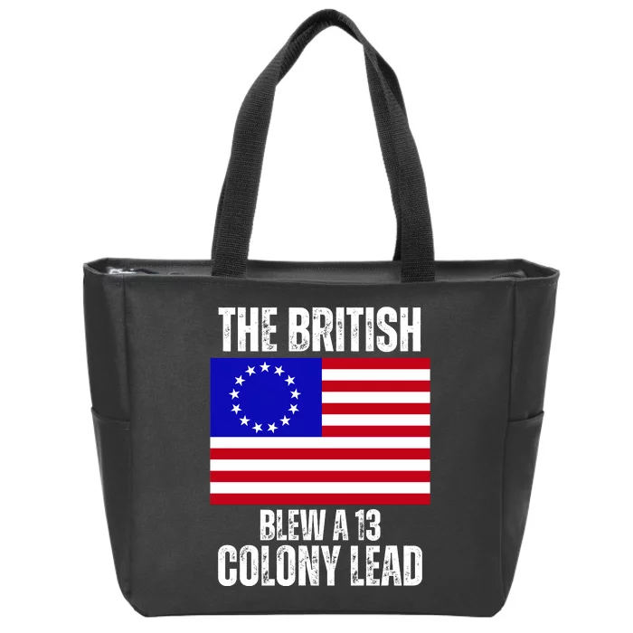 Withe The British Blew A 13 Colony Lead Zip Tote Bag