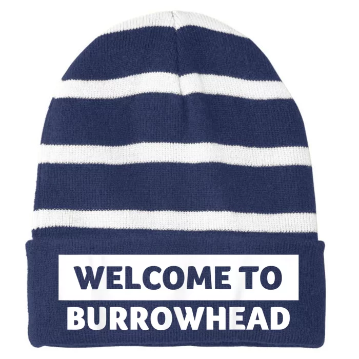 Welcome To Burrowhead Cincy Cincinnati Football Striped Beanie with Solid Band