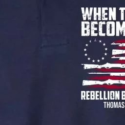 When Tyranny Becomes Law Rebellion Becomes Duty Thomas Jefferson Softstyle Adult Sport Polo