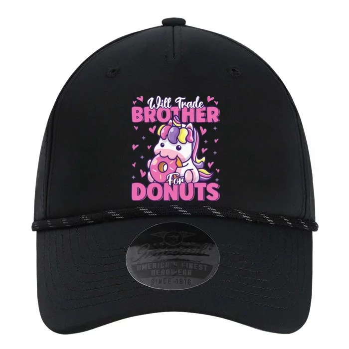 Will Trade Brother For Donuts Funny Cute Unicorn Donut Lover Performance The Dyno Cap