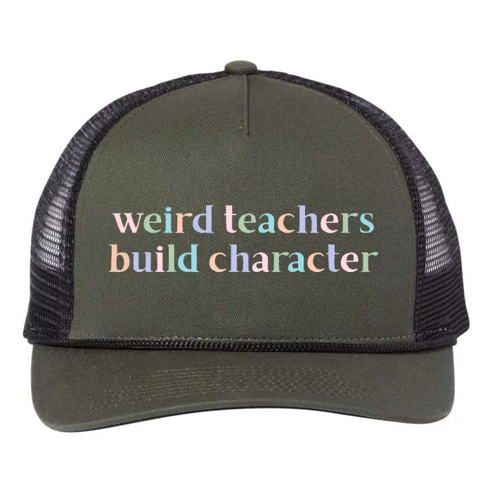 Weird Teachers Build Character Funny Retro Rope Trucker Hat Cap