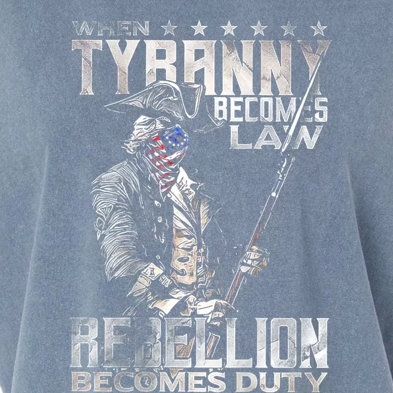 When Tyranny Becomes Law Rebellion Becomes Duty (On Back) Garment-Dyed Women's Muscle Tee