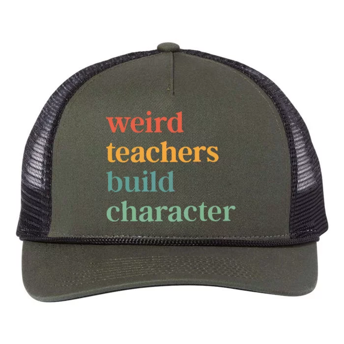 Weird Teachers Build Character Retro Rope Trucker Hat Cap