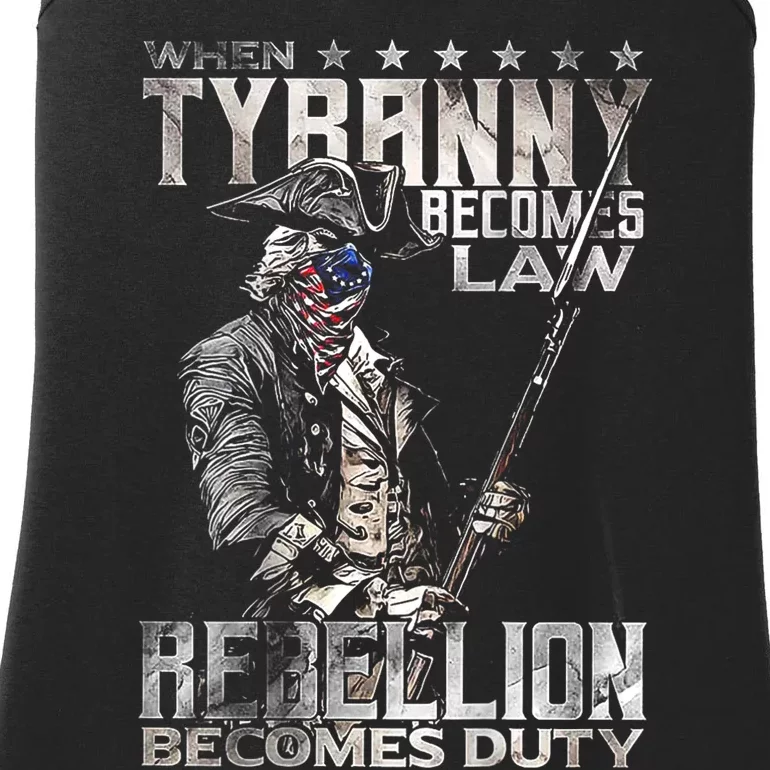 When Tyranny Becomes Law Rebellion Becomes Duty (On Back) Ladies Essential Tank