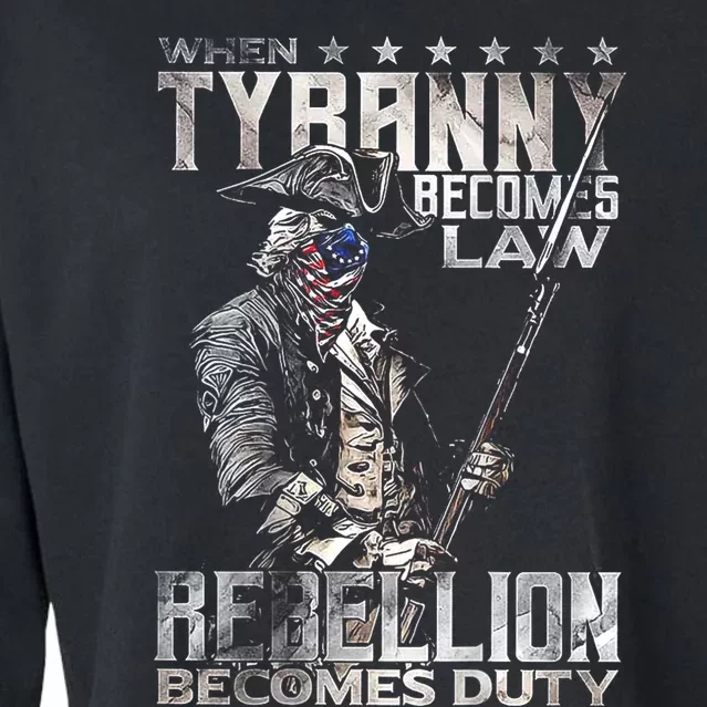 When Tyranny Becomes Law Rebellion Becomes Duty (On Back) Cropped Pullover Crew