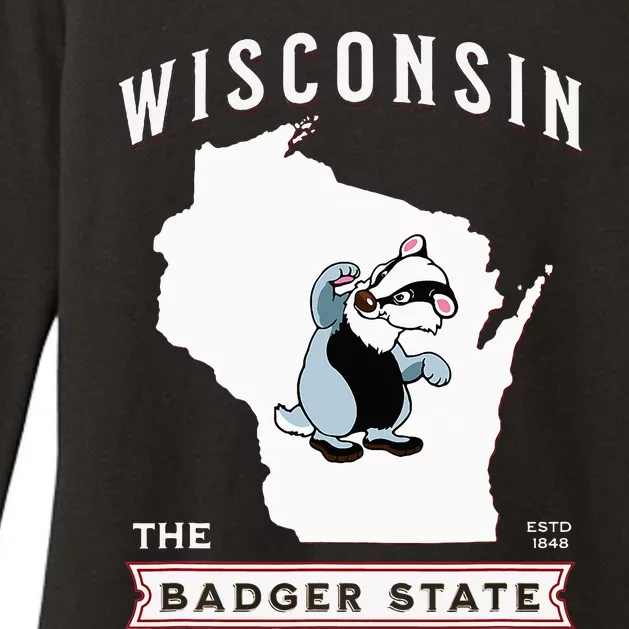 Wisconsin The Badger State Established 1848 Womens CVC Long Sleeve Shirt