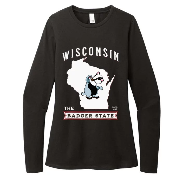 Wisconsin The Badger State Established 1848 Womens CVC Long Sleeve Shirt