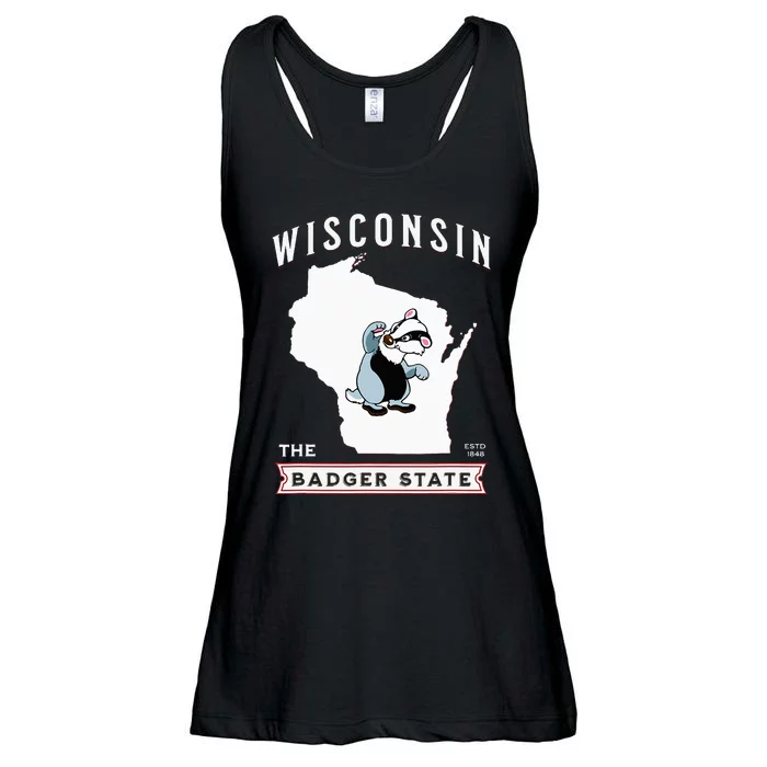 Wisconsin The Badger State Established 1848 Ladies Essential Flowy Tank