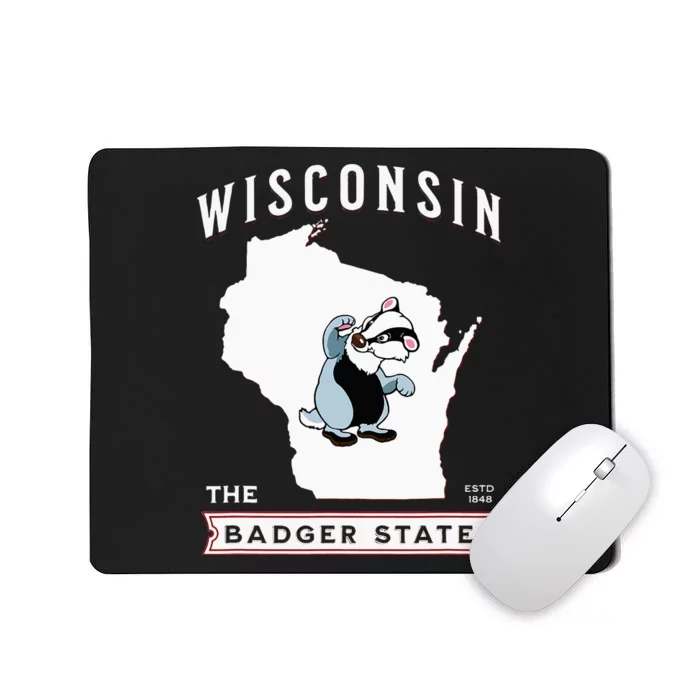 Wisconsin The Badger State Established 1848 Mousepad