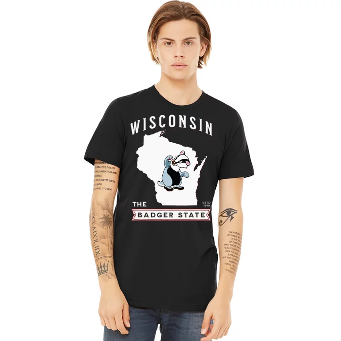 Wisconsin The Badger State Established 1848 Premium T-Shirt