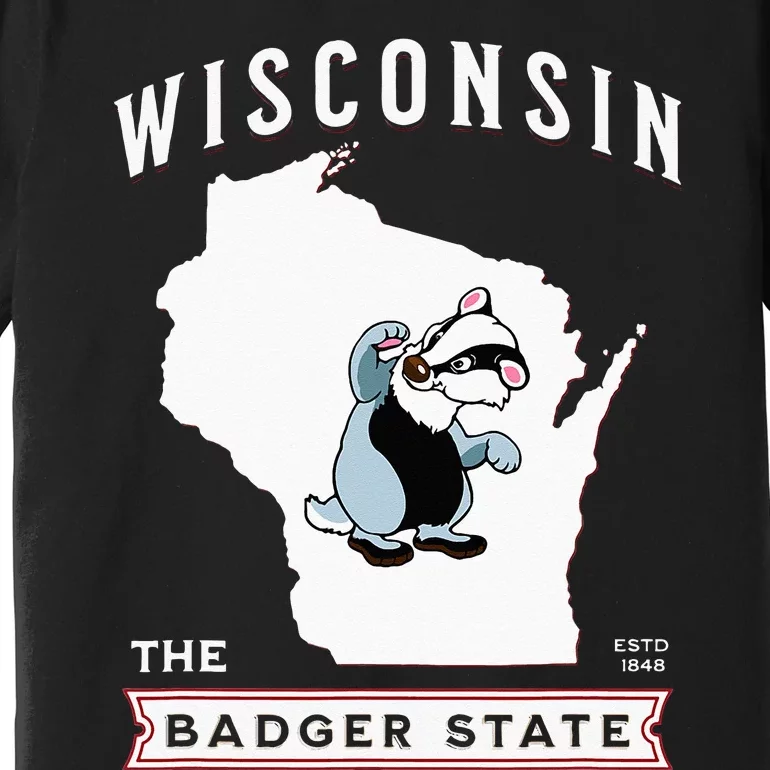 Wisconsin The Badger State Established 1848 Premium T-Shirt