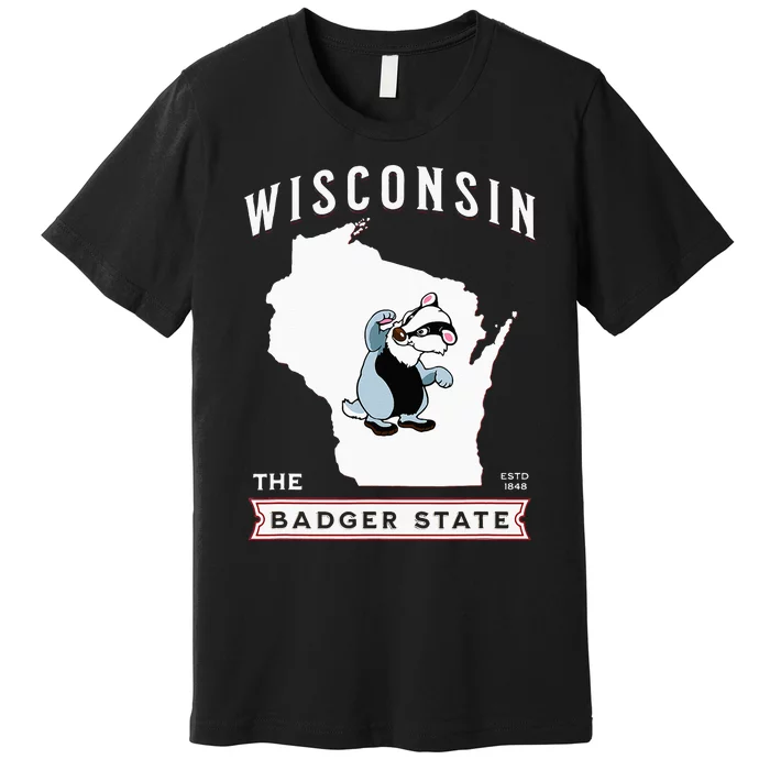 Wisconsin The Badger State Established 1848 Premium T-Shirt