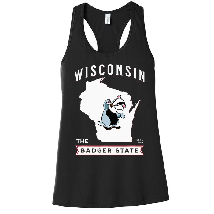 Wisconsin The Badger State Established 1848 Women's Racerback Tank