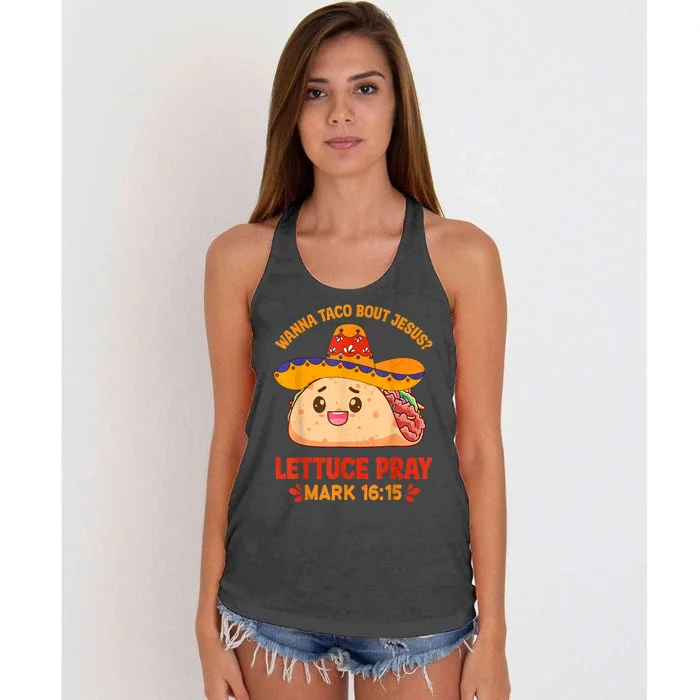 Wanna Taco Bout Jesus Cinco De Mayo Women Men Christian Women's Knotted Racerback Tank