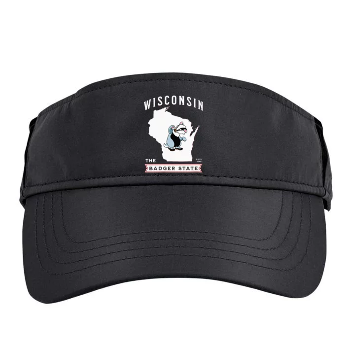 Wisconsin The Badger State Established 1848 Adult Drive Performance Visor