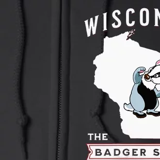 Wisconsin The Badger State Established 1848 Full Zip Hoodie