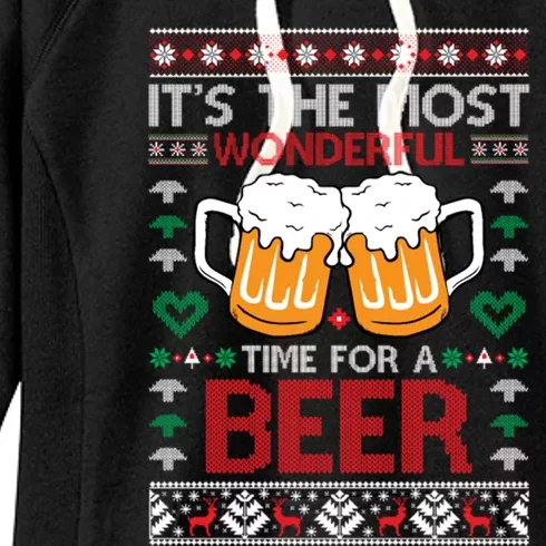 Wonderful Time Beer Ugly Christmas Sweaters Gift Women's Fleece Hoodie