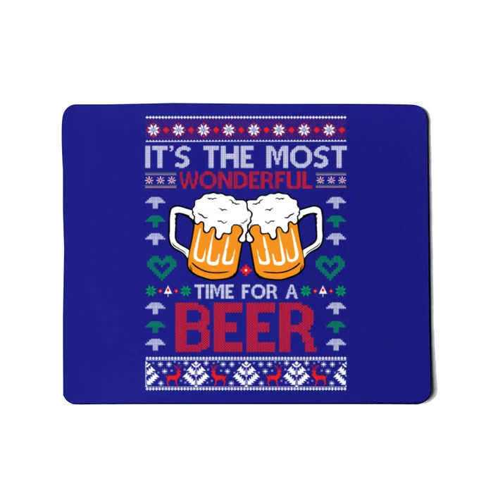 Wonderful Time Beer Ugly Christmas Sweaters Gift Mousepad