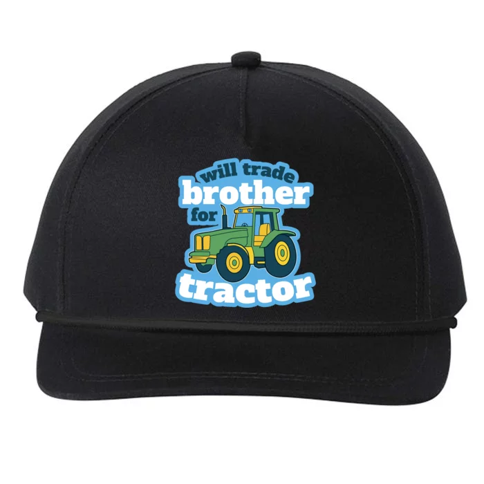 Will Trade Brother For Tractor Funny Snapback Five-Panel Rope Hat