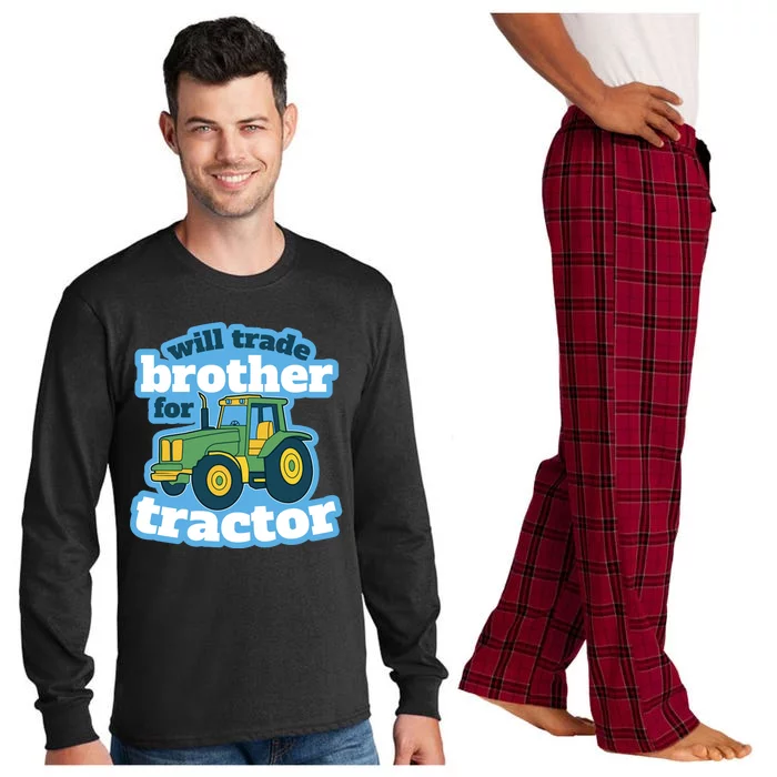 Will Trade Brother For Tractor Funny Long Sleeve Pajama Set