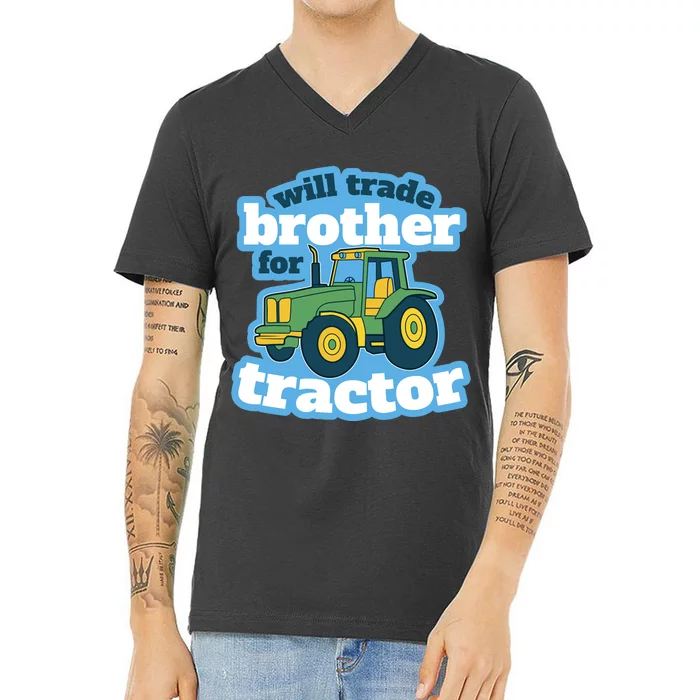 Will Trade Brother For Tractor Funny V-Neck T-Shirt