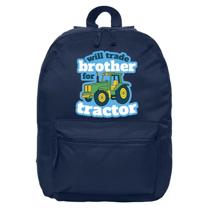 Will Trade Brother For Tractor Funny 16 in Basic Backpack