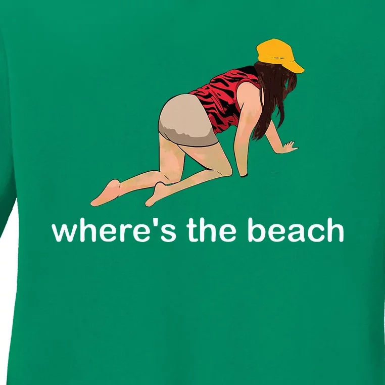 WhereS The Beach Ladies Long Sleeve Shirt