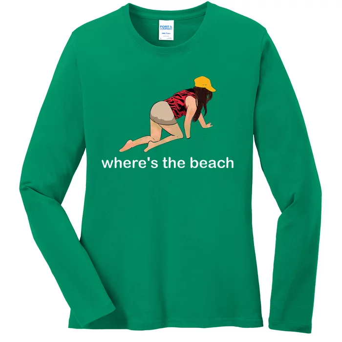 WhereS The Beach Ladies Long Sleeve Shirt