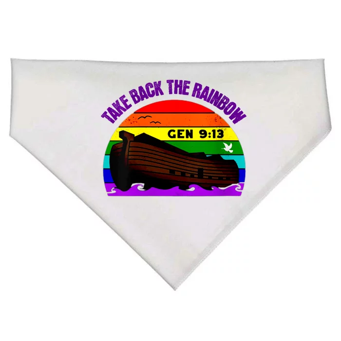 Womens Take Back The Rainbow Pride In Gods Covenant And Promise USA-Made Doggie Bandana