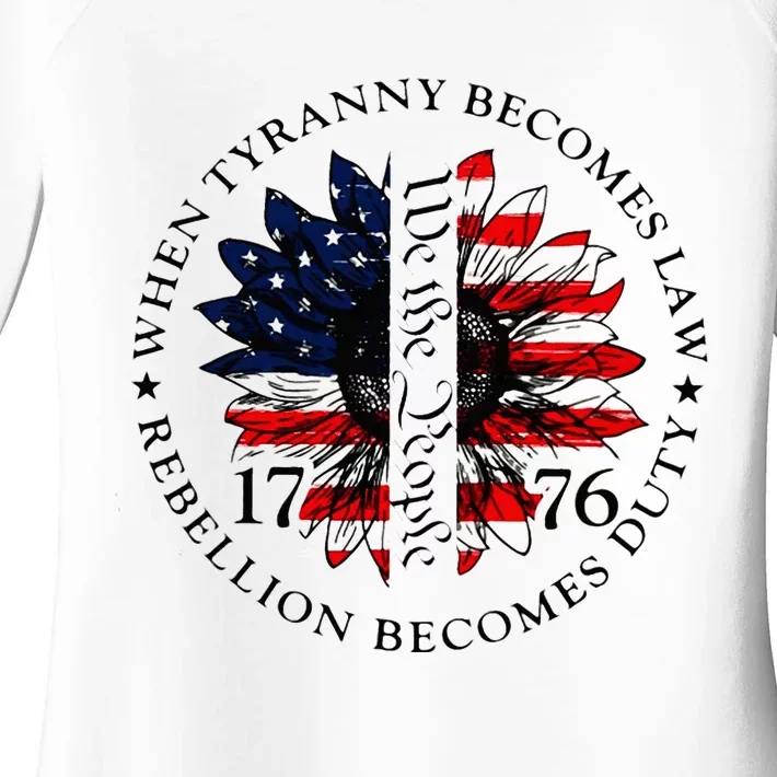 When Tyranny Becomes Law Rebellion Becomes Duty Women's Perfect Tri Tunic Long Sleeve Shirt