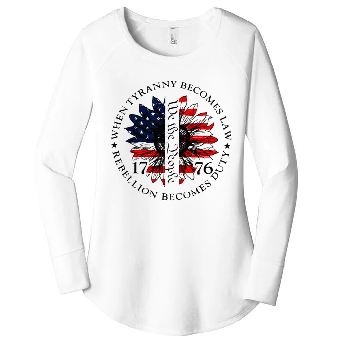 When Tyranny Becomes Law Rebellion Becomes Duty Women's Perfect Tri Tunic Long Sleeve Shirt