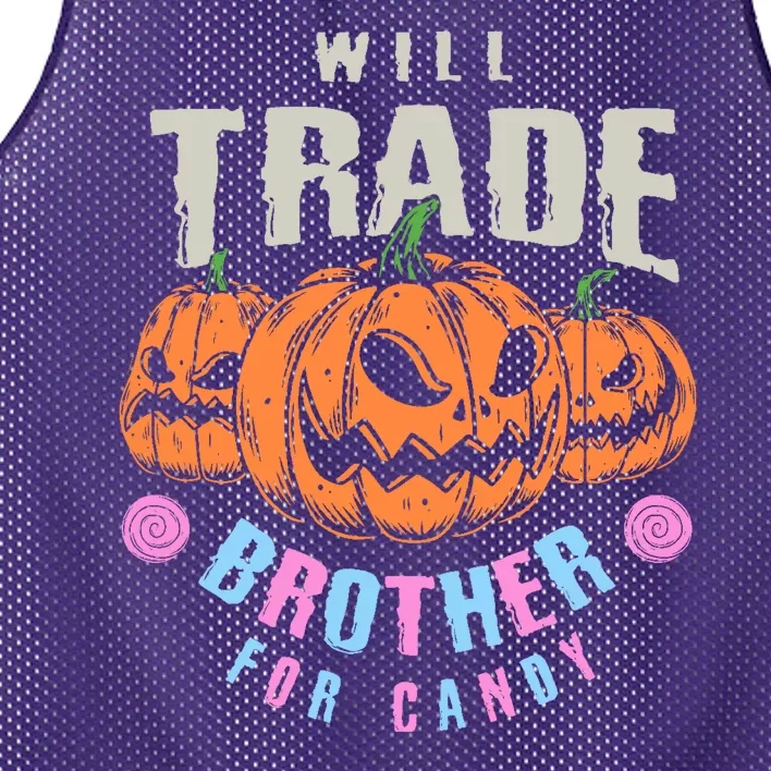 Will Trade Brother For Candy Funny Halloween Shirt Mesh Reversible Basketball Jersey Tank