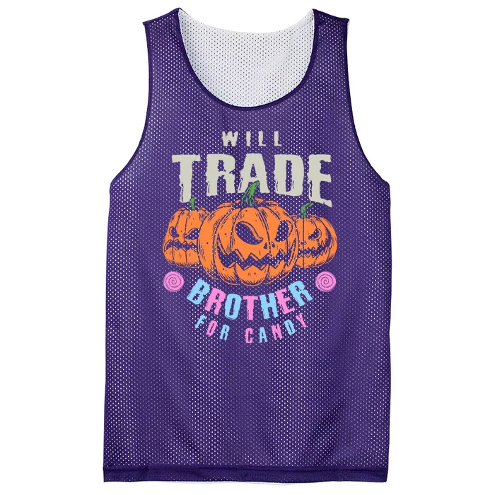 Will Trade Brother For Candy Funny Halloween Shirt Mesh Reversible Basketball Jersey Tank