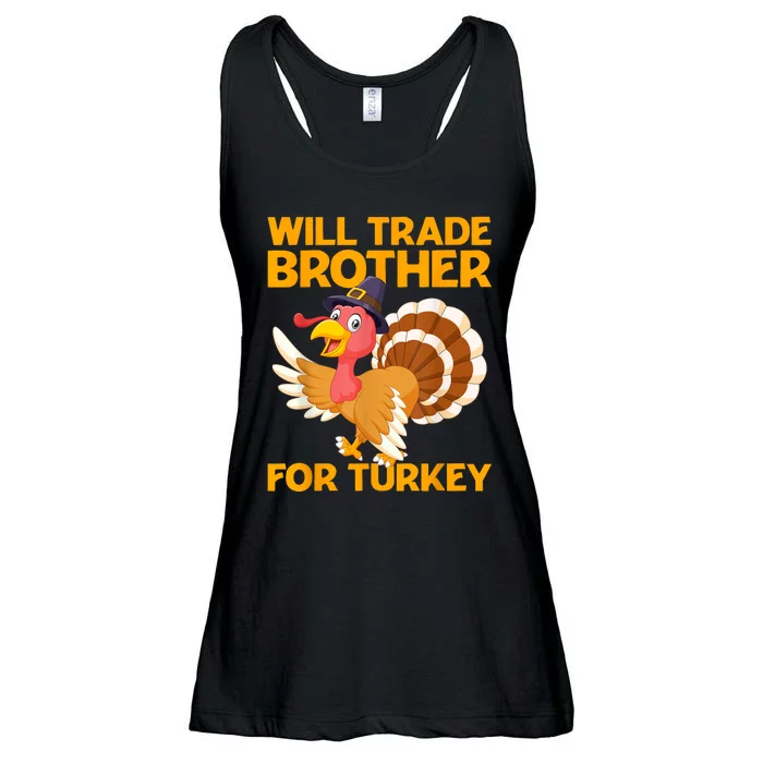 Will Trade Brother For Turkey Funny Thanksgiving Kids Ladies Essential Flowy Tank