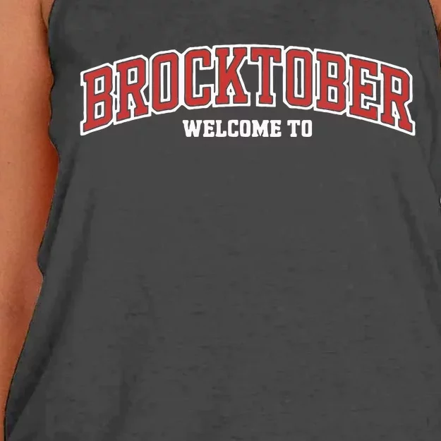 Welcome To Brocktober Women's Knotted Racerback Tank