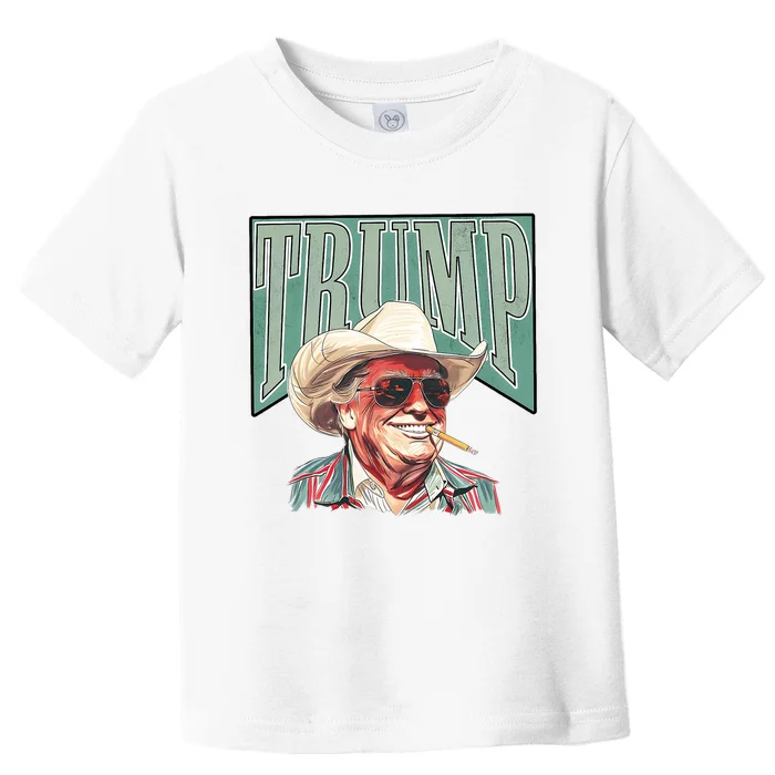 Western Trump Cowboy Make America Great Trump Daddy Maga Toddler T-Shirt