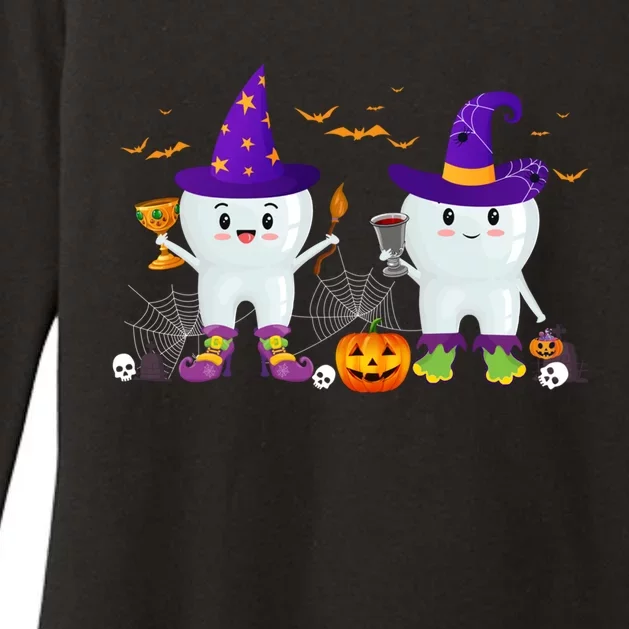 Witch Teeth Cute Witch Teeth Dental Dentist Halloween Cute Gift Womens CVC Long Sleeve Shirt