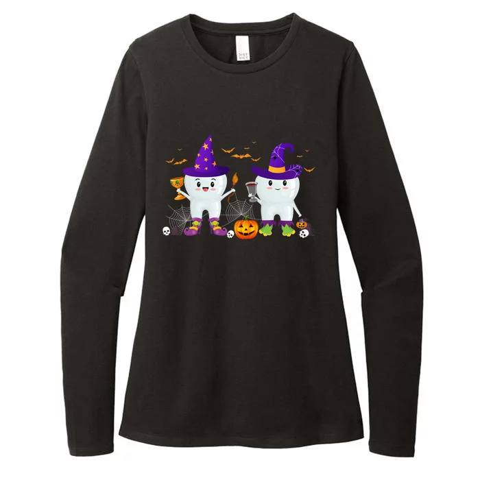 Witch Teeth Cute Witch Teeth Dental Dentist Halloween Cute Gift Womens CVC Long Sleeve Shirt